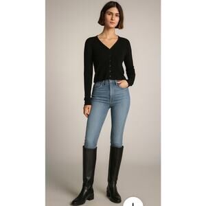 Womans EVERLANE The Way-High Skinny Blue Jean Size 28 Organic‎ Cotton